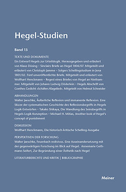 Kartonierter Einband Hegel-Studien Band 13 von 