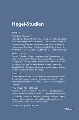 Kartonierter Einband Hegel-Studien Band 18 von 