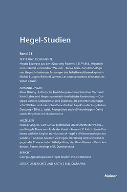 Kartonierter Einband Hegel-Studien Band 21 von 