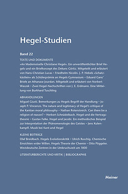 Kartonierter Einband Hegel-Studien Band 22 von 