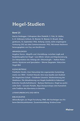 Kartonierter Einband Hegel-Studien Band 25 von 