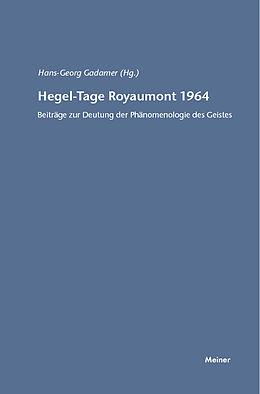 Kartonierter Einband Hegel-Tage Royaumont 1964 von 