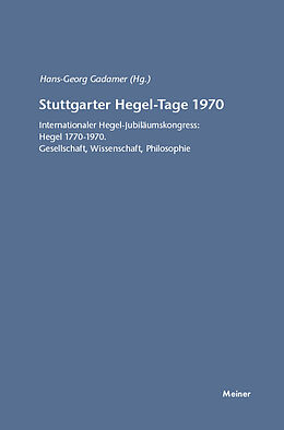 Kartonierter Einband Stuttgarter Hegel-Tage von 