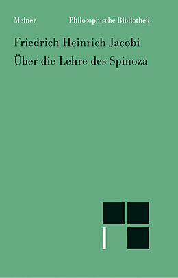 Kartonierter Einband Über die Lehre des Spinoza in Briefen an den Herrn Moses Mendelssohn von Friedrich Heinrich Jacobi