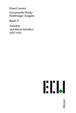 E-Book (pdf) Aufsätze und kleine Schriften 19271931 von Ernst Cassirer