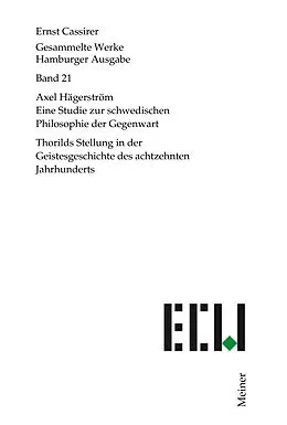 E-Book (pdf) Axel Hägerström. Eine Studie zur schwedischen Philosophie der Gegenwart von Ernst Cassirer