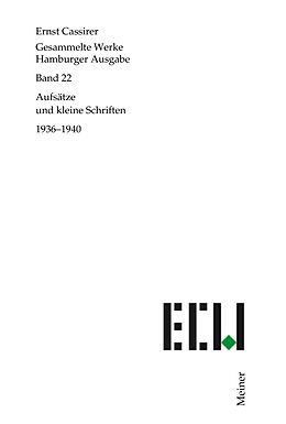 E-Book (pdf) Aufsätze und kleine Schriften 19361940 von Ernst Cassirer