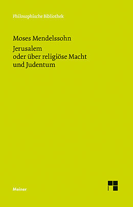 E-Book (pdf) Jerusalem oder über religiöse Macht und Judentum von Moses Mendelssohn