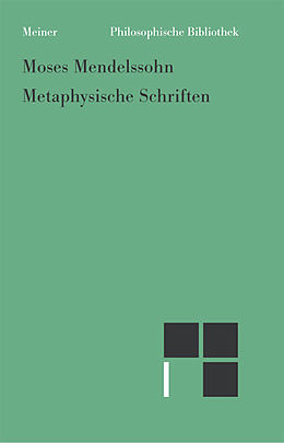 E-Book (pdf) Metaphysische Schriften von Moses Mendelssohn