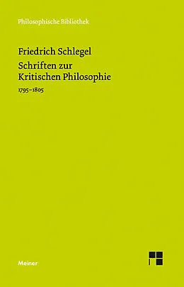 E-Book (pdf) Schriften zur Kritischen Philosophie von Friedrich Schlegel