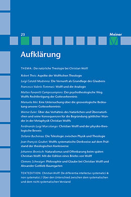 E-Book (pdf) Aufklärung, Band 23: Die natürliche Theologie bei Christian Wolff von 