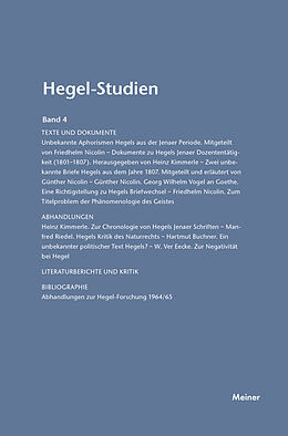 Kartonierter Einband Hegel-Studien Band 4 von 