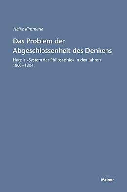 E-Book (pdf) Das Problem der Abgeschlossenheit des Denkens von Heinz Kimmerle