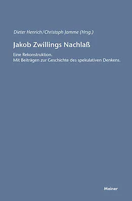 E-Book (pdf) Jakob Zwillings Nachlass von Dieter Henrich