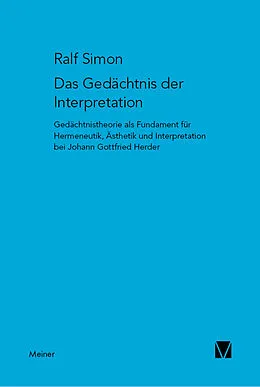 E-Book (pdf) Das Gedächtnis der Interpretation von Ralf Simon
