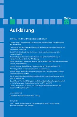 E-Book (pdf) Aufklärung, Band 30: Pflicht und Verbindlichkeit bei Kant. Quellengeschichtliche, systematische und wirkungsgeschichtliche Beiträge von Gabriel Rivero