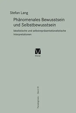 E-Book (pdf) Phänomenales Bewusstsein und Selbstbewusstsein von Stefan Lang
