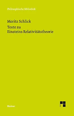E-Book (pdf) Texte zu Einsteins Relativitätstheorie von Moritz Schlick