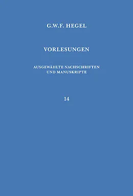 E-Book (pdf) Vorlesungen über die Philosophie des Rechts von Georg Wilhelm Friedrich Hegel