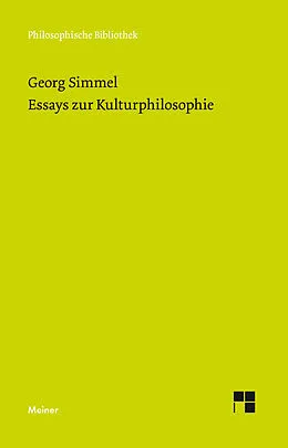 E-Book (pdf) Essays zur Kulturphilosophie von Georg Simmel