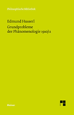 Kartonierter Einband Grundprobleme der Phänomenologie 1910/11 von Edmund Husserl