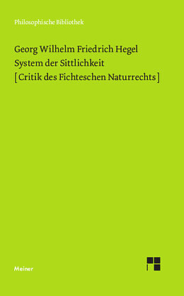 Kartonierter Einband System der Sittlichkeit von Georg Wilhelm Friedrich Hegel