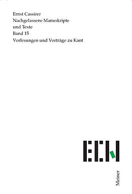 E-Book (pdf) Vorlesungen und Vorträge zu Kant von Ernst Cassirer