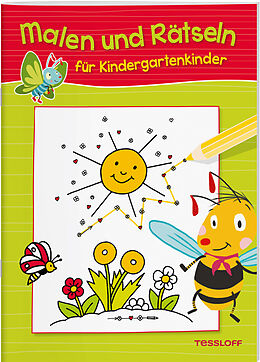 Kartonierter Einband Malen und Rätseln für Kindergartenkinder (Grün) von 