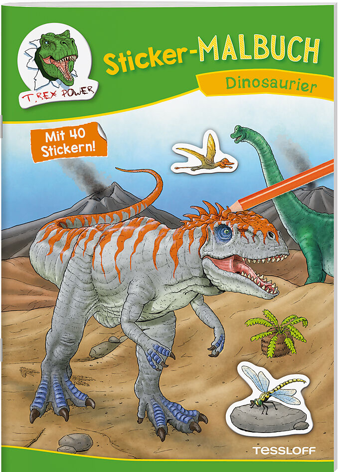 Sticker-Malbuch Dinosaurier - - Buch kaufen | Ex Libris