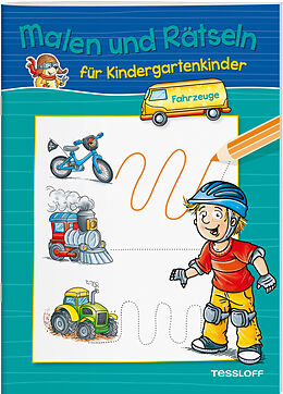 Geheftet Malen und Rätseln für Kindergartenkinder. Fahrzeuge von Stefan Lohr
