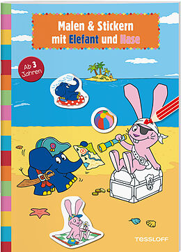 Fester Einband Malen &amp; Stickern mit Elefant und Hase von Katja Baier