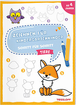 Kartonierter Einband Zeichnen für Kindergartenkinder. Schritt für Schritt. Tiere von Nadja Schwendemann