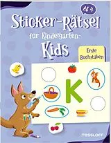 Fester Einband Sticker-Rätsel für Kindergarten-Kids. Erste Buchstaben von Christine Thau