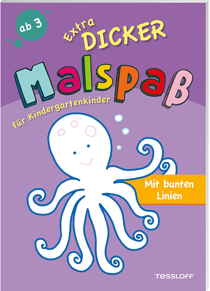 Extradicker Malspaß für Kindergartenkinder. Mit bunten Linien