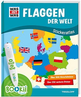 Fester Einband BOOKii® WAS IST WAS Stickeratlas Flaggen der Welt. von Dr. Manfred Baur