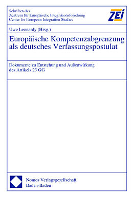 Fester Einband Europäische Kompetenzabgrenzung als deutsches Verfassungspostulat von 