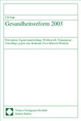 Kartonierter Einband Gesundheitsreform 2003 von Ulf Fink