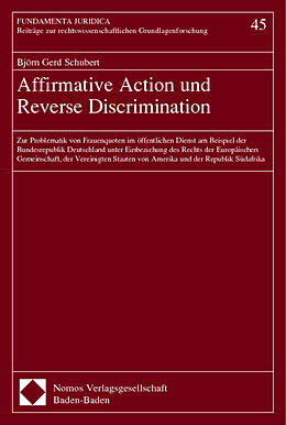 Kartonierter Einband Affirmative Action und Reverse Discrimination von Björn Gerd Schubert