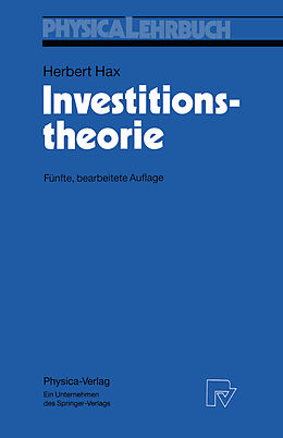 Kartonierter Einband Investitionstheorie von Herbert Hax