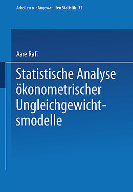 Kartonierter Einband Statistische Analyse ökonometrischer Ungleichgewichtsmodelle von Aare Rafi