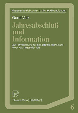 Kartonierter Einband Jahresabschluß und Information von Gerrit Volk