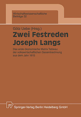 Kartonierter Einband Zwei Festreden Joseph Langs von 