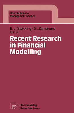 Kartonierter Einband Recent Research in Financial Modelling von 