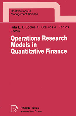 Kartonierter Einband Operations Research Models in Quantitative Finance von 