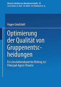 Kartonierter Einband Optimierung der Qualität von Gruppenentscheidungen von Hagen Lindstädt