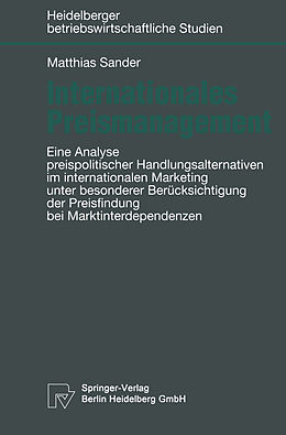 Kartonierter Einband Internationales Preismanagement von Matthias Sander