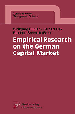 Kartonierter Einband Empirical Research on the German Capital Market von 