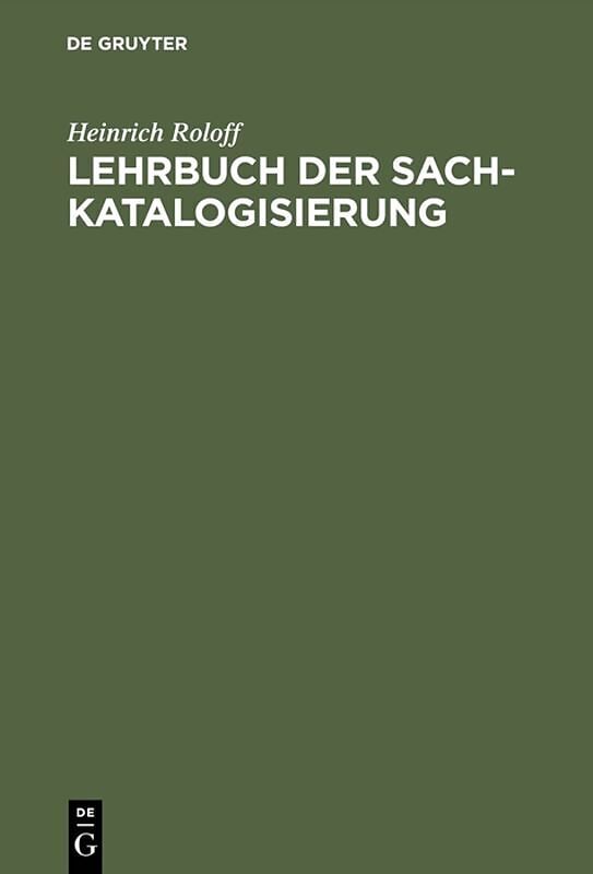 Lehrbuch der Sachkatalogisierung