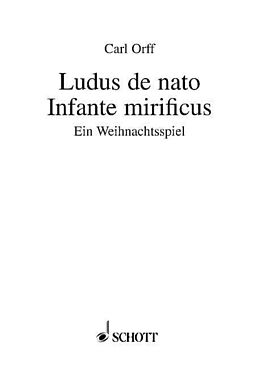 Carl Orff Notenblätter Orff, CarlLudus de nato Infante mirificus