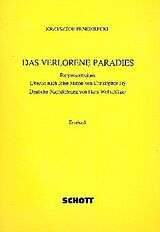 Krzysztof Penderecki Notenblätter Das verlorene Paradies